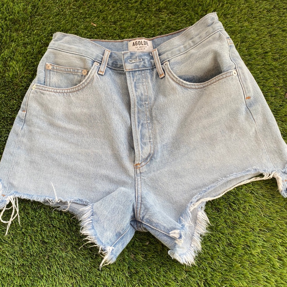Agolde High waisted denim shorts size 28
